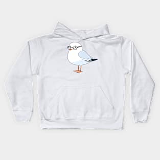 Seagull with Glasses Kids Hoodie